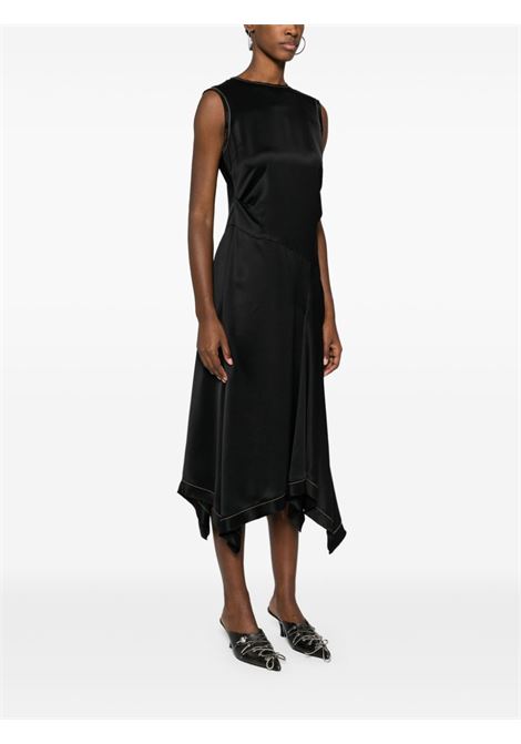 abito satin sleeveless donna nero in acetato ACNE STUDIOS | A20734900